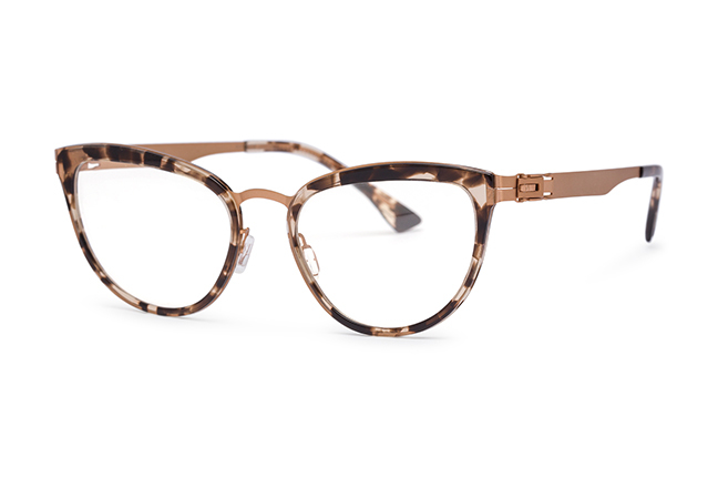 Il modello “OPERA” degli occhiali Roundten, nella versione “Gold Flextal & Havana Acetate”