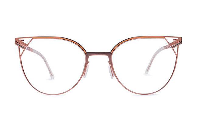 Il modello “NUKI” degli occhiali Lool nella colorazione “PINK GOLD” – Collezione “DECO Series”