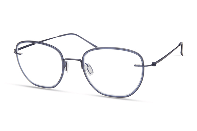 Il modello “4631” (nella colorazione “NAVY”) degli occhiali Modo, appartenente alla collezione “PAPER-THIN RIMLESS”
