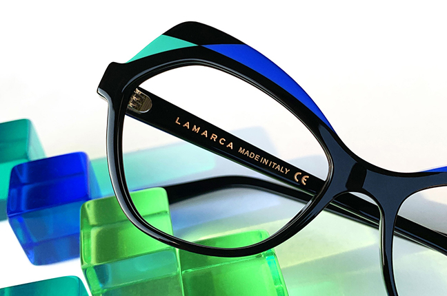Il modello “118” degli occhiali Lamarca, appartenente alla collezione “FUSIONI”