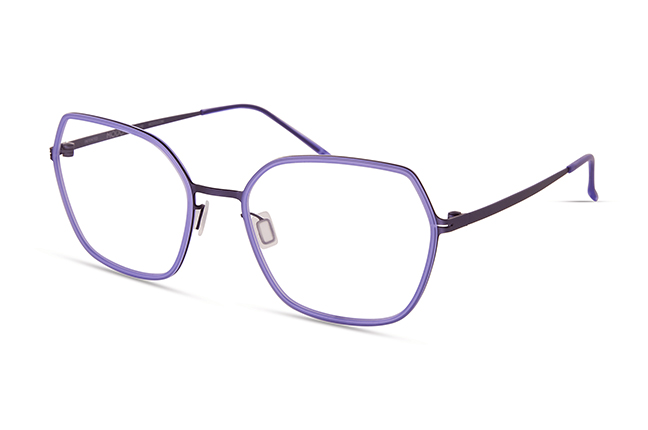 Il modello “4114” (nella colorazione “VIOLET”) degli occhiali Modo, appartenente alla collezione “PAPER-THIN TITANIUM”
