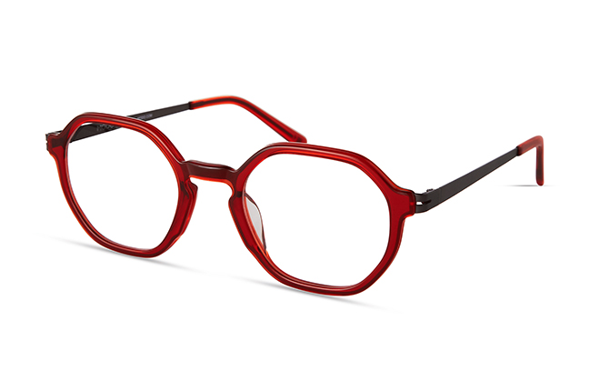 Il modello “4564” (nella colorazione “RED”) degli occhiali Modo, appartenente alla collezione “PAPER-THIN ACETATE”