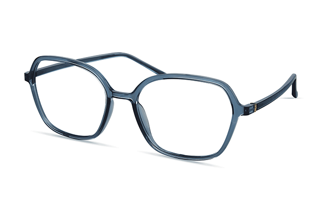 Il modello “7059” (nella colorazione “PETROL”) degli occhiali Modo, appartenente alla collezione “R 1000 + TITANIUM”